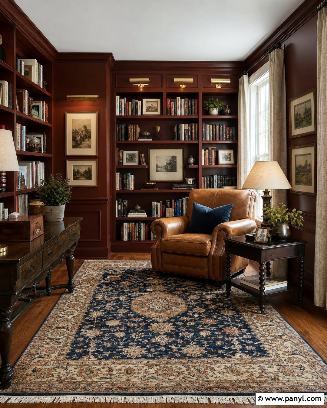 Brick Red Library Walls - 50 home wall colour ideas