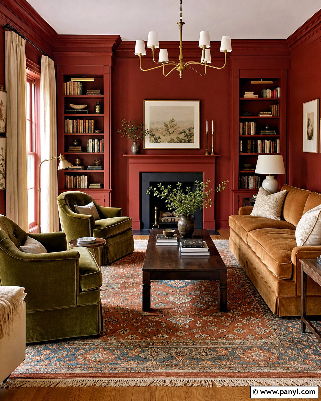 Brick Red Living Room Color - 20 warm living room colors