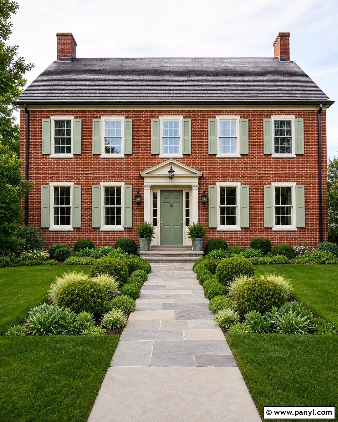 Brick Red Outside Wall Colour With Sage - 35 outside wall colour ideas