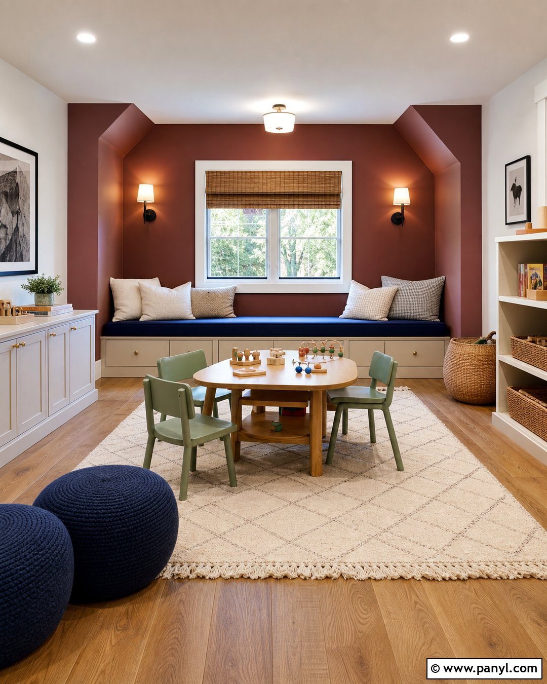 Brick Red Playroom Accent Wall - 35 playroom wall colors