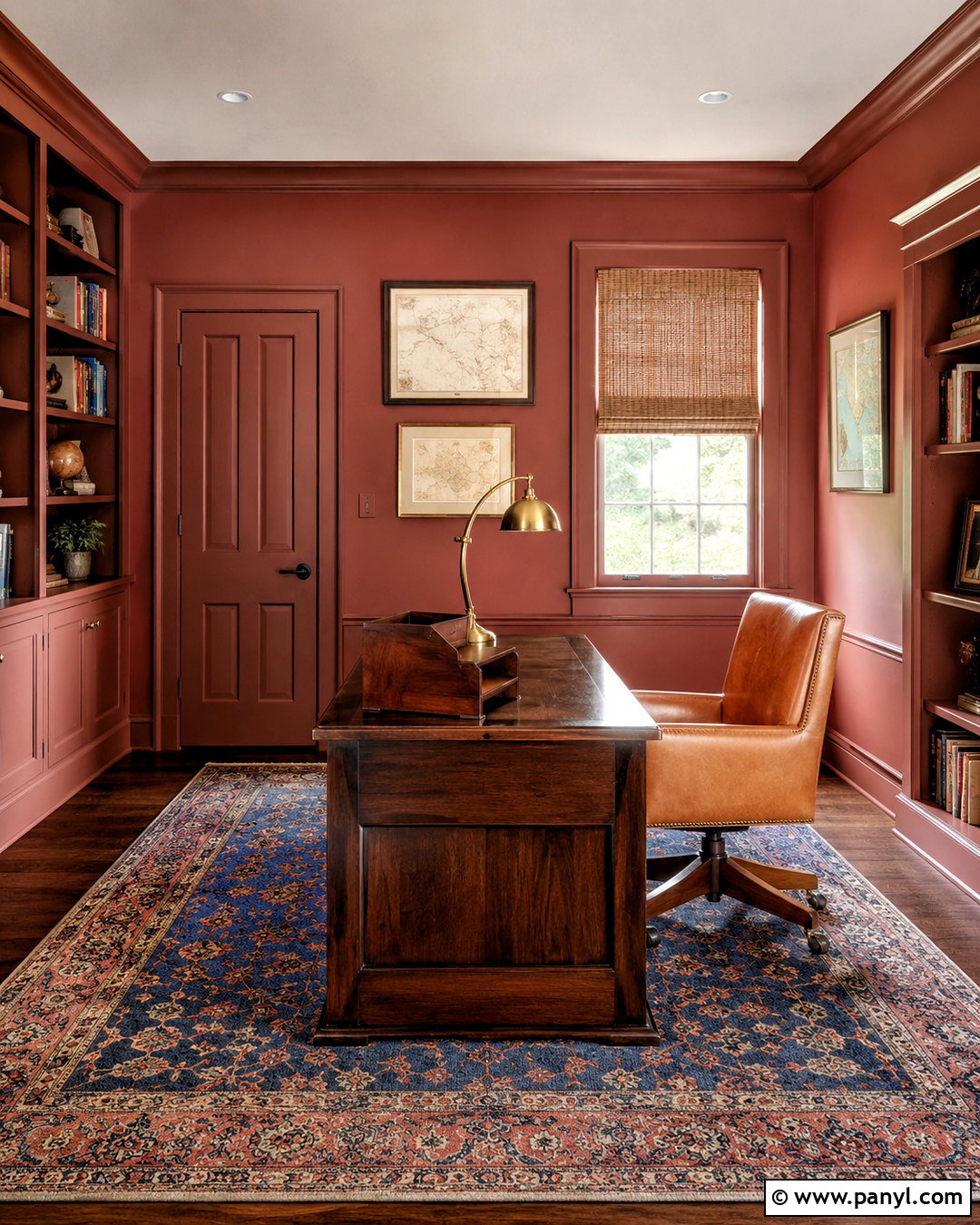 Brick Red Study Walls And Trim - 35 trim and walls same color ideas