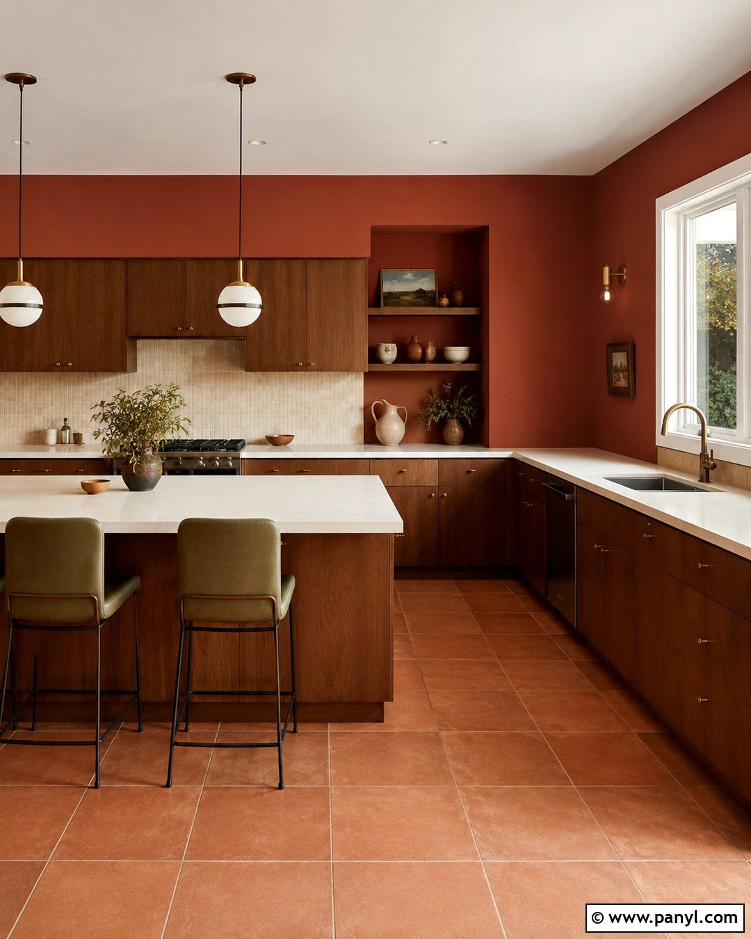 Brick Red Wall Color - 20 70S Wall Colors