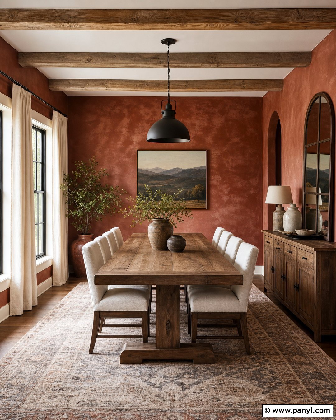 Brick Red Washed Wall - 30 texture colour wall ideas
