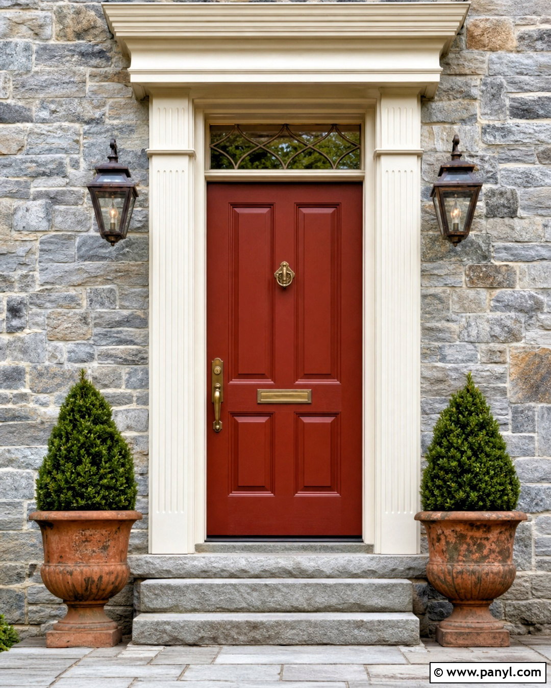 Brick Red Wooden Door - 20 wooden door colour ideas