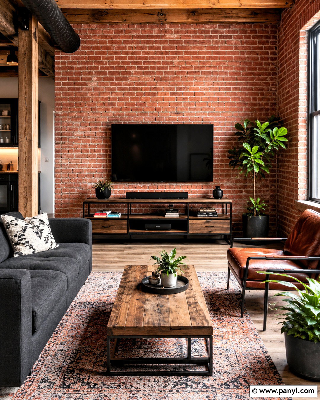 Brick TV Wall - 20 living room tv wall design ideas