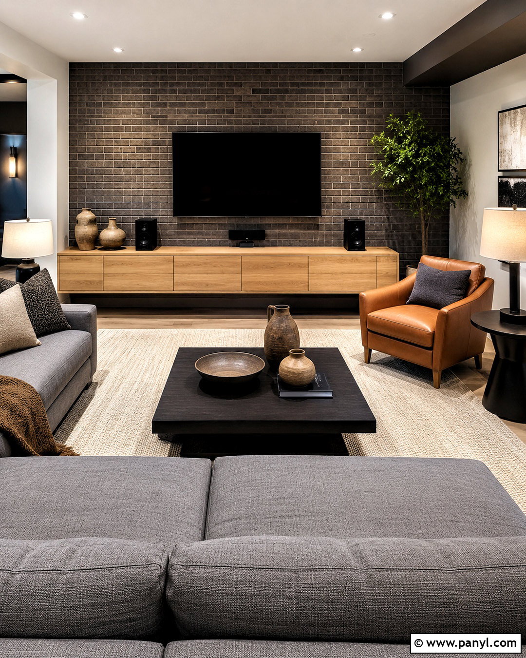Brick TV Wall - 20 brick wall examples