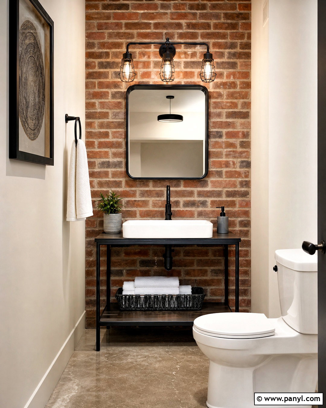 Brick Veneer Half Bath Accent Wall - 20 half bath accent wall ideas