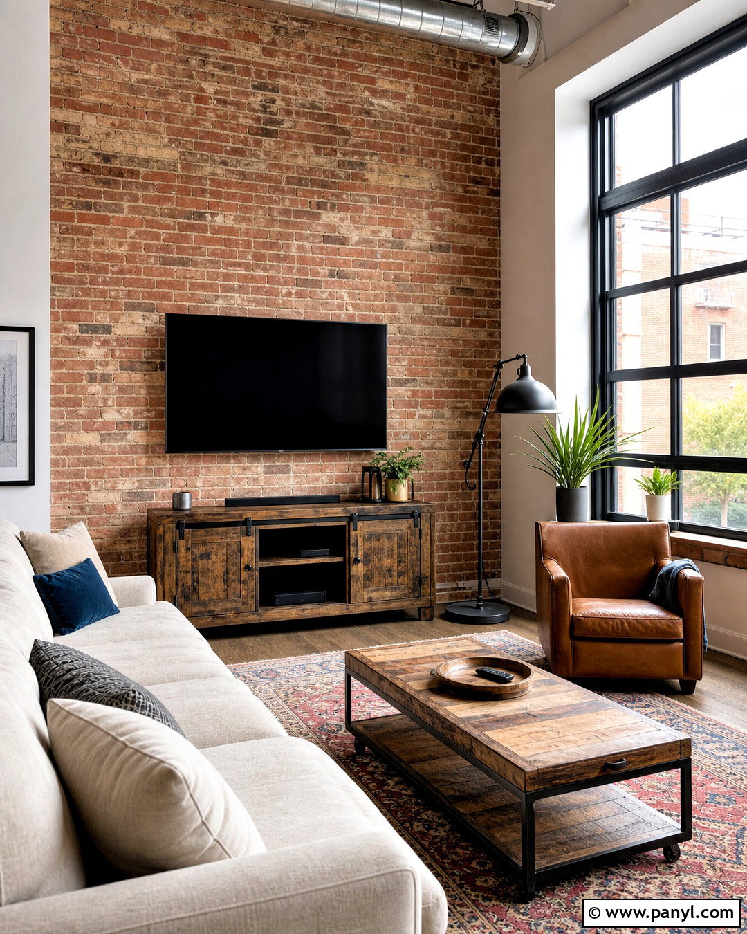Brick Veneer TV Accent Wall - 20 behind tv accent wall ideas