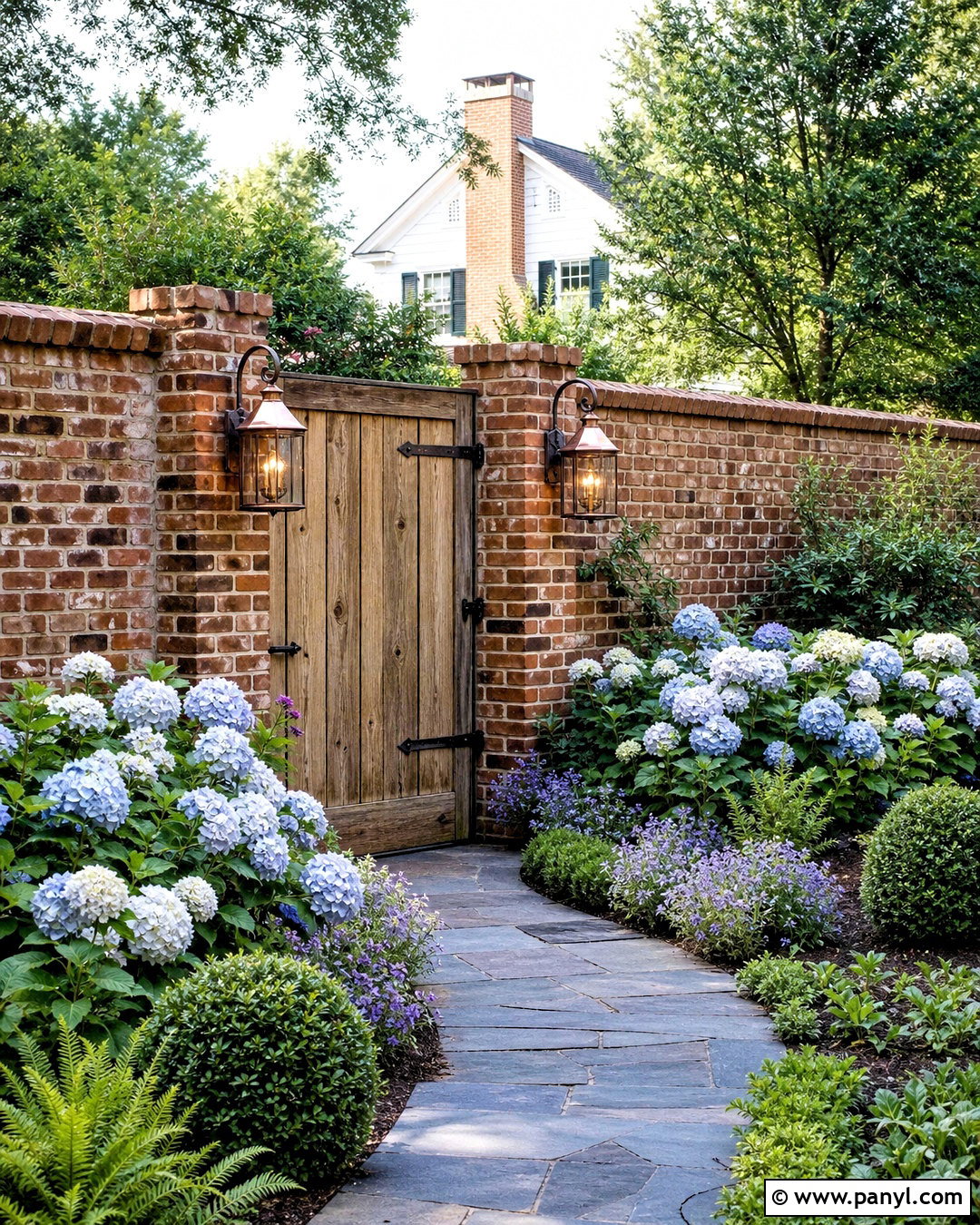 Brick Yard Wall With Garden Beds - 20 yard wall design ideas