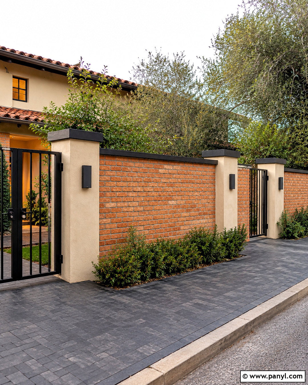 Brick and Plaster Compound Wall - 20 compound wall design exterior modern simple ideas
