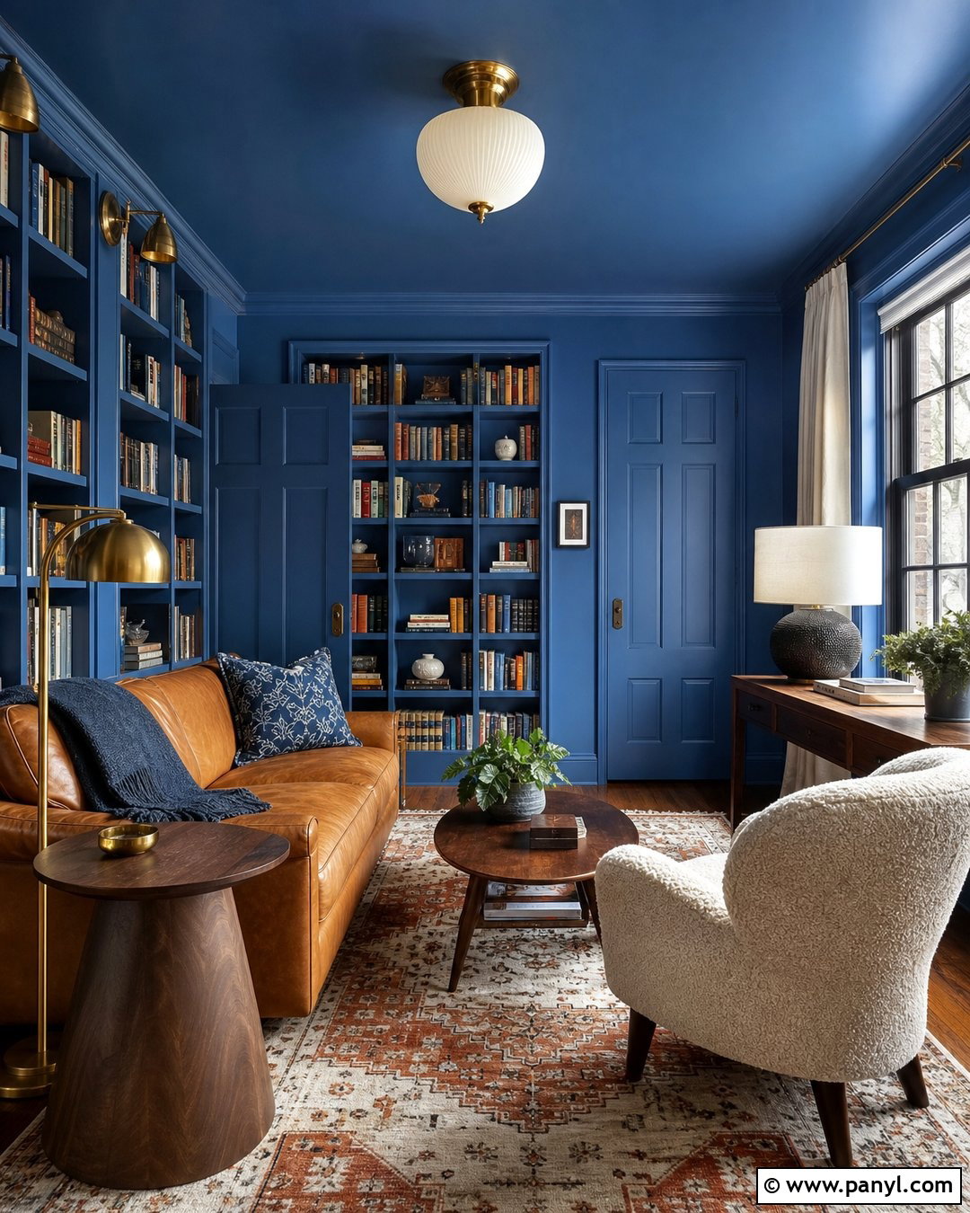 Bright Blue Color-Drenched Room - 20 Bright Blue Wall Color Ideas