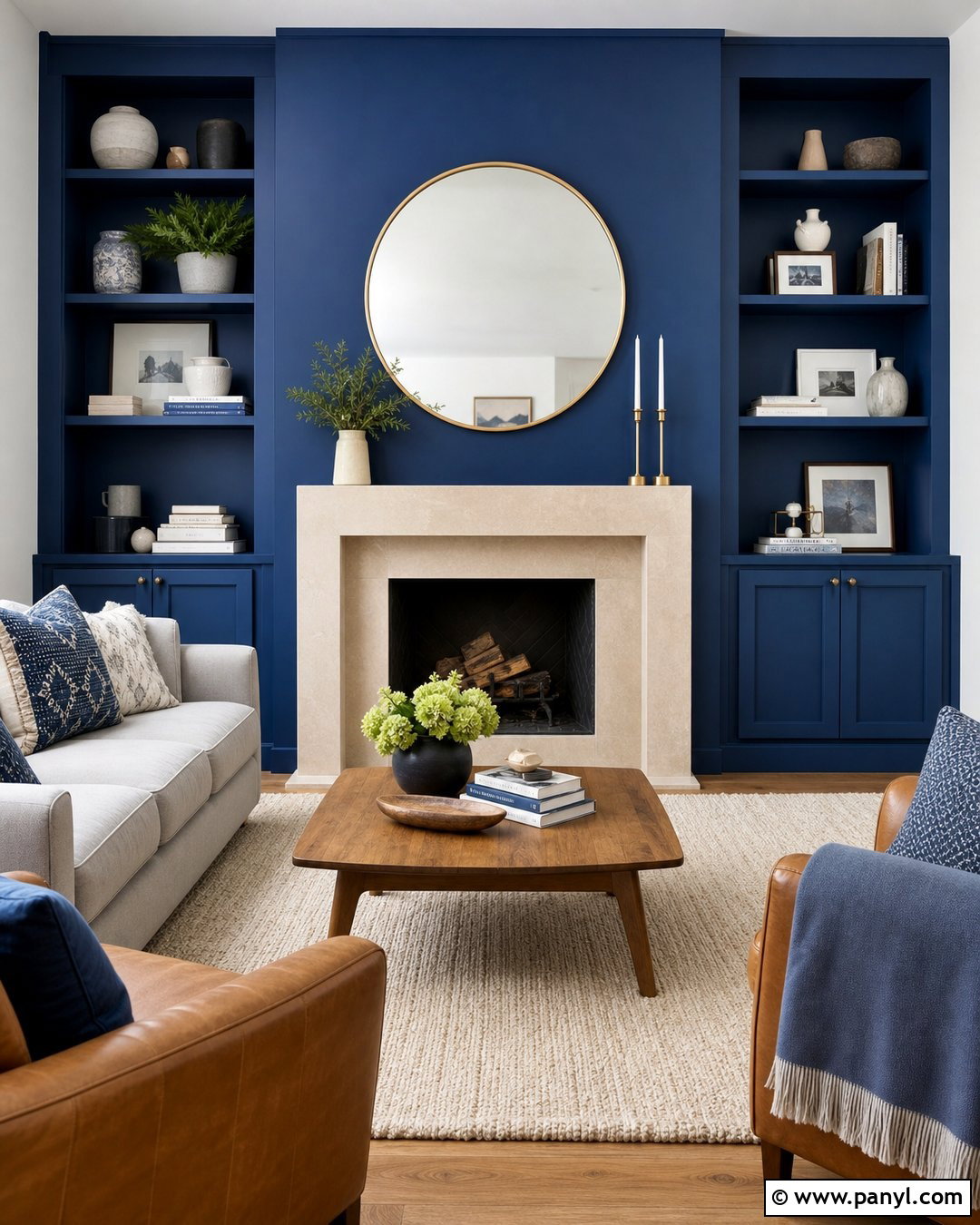 Bright Blue Fireplace Wall - 20 Bright Blue Wall Color Ideas