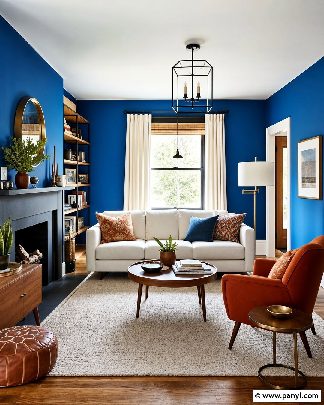 Bright Blue Wall With Orange Accents - 20 Bright Blue Wall Color Ideas