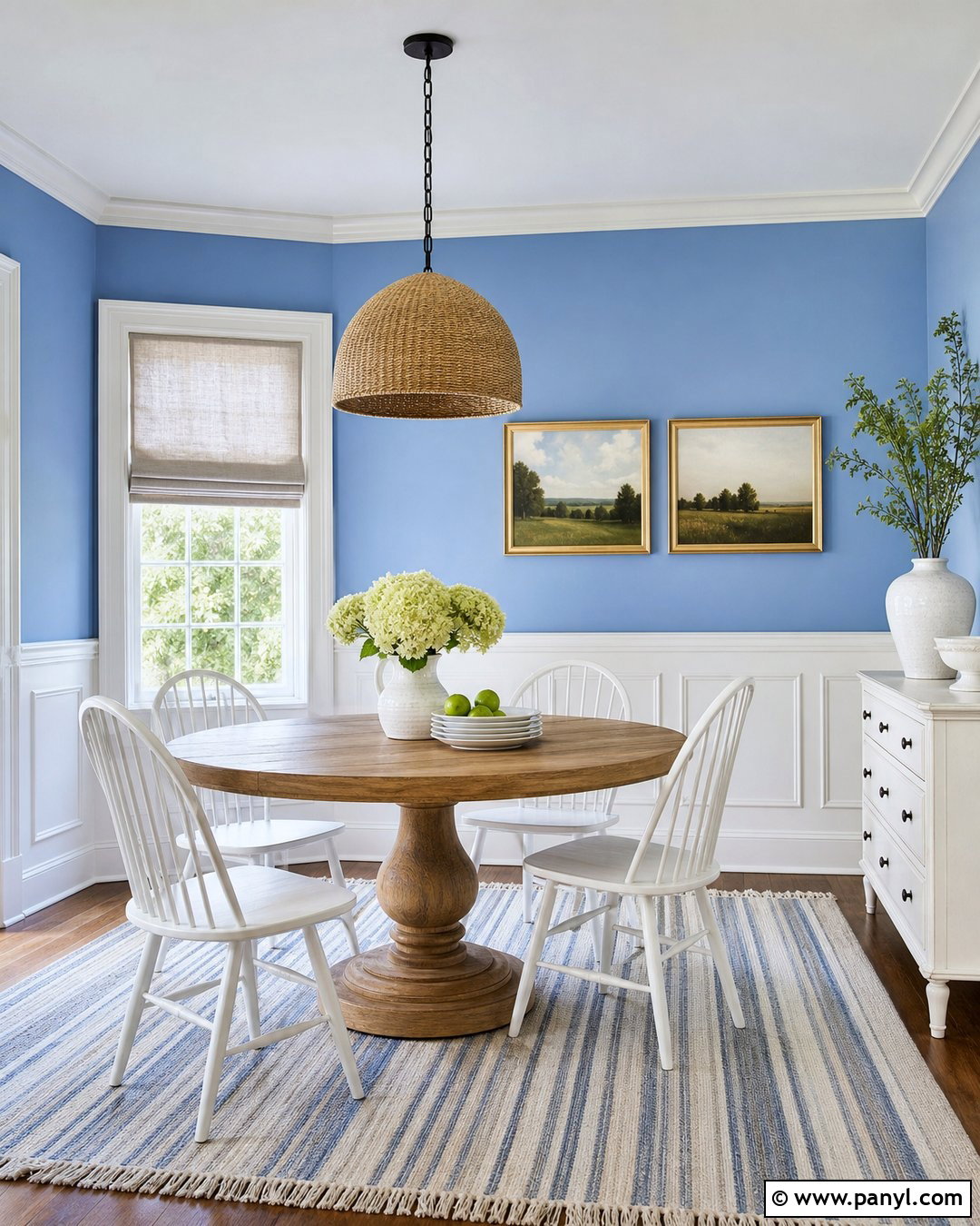 Bright Blue Wall With White Paneling - 20 Bright Blue Wall Color Ideas