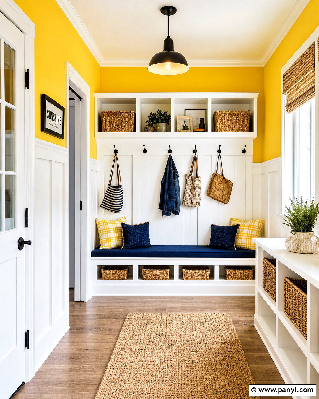 Bright Canary Yellow Paint Mudroom - 20 yellow paint colors