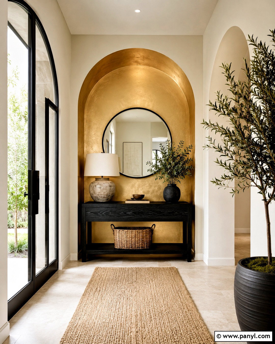 Bright Gold Metallic Paint Entryway - 20 metallic paint colors