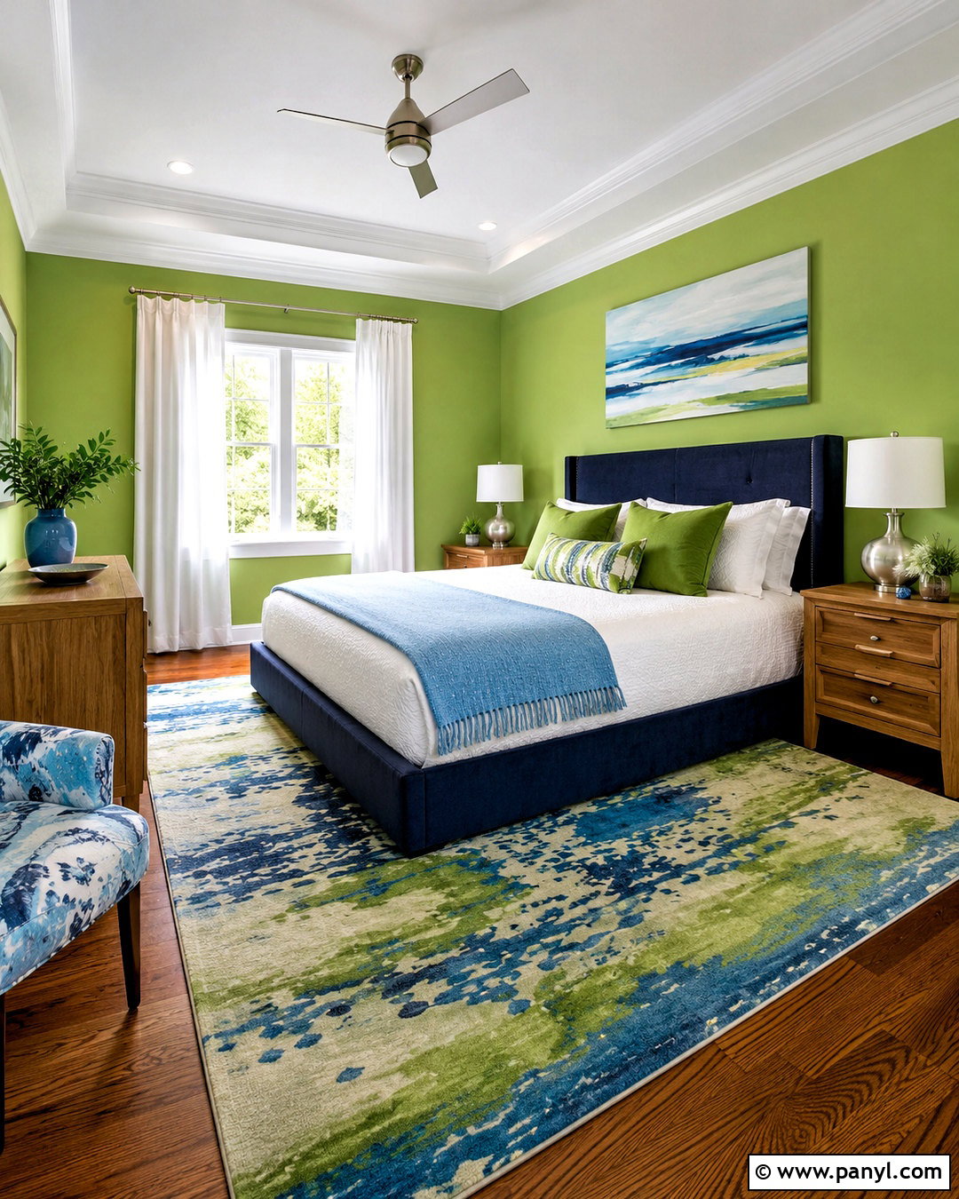 Bright Green And Blue Bedroom - 20 bright green bedroom ideas