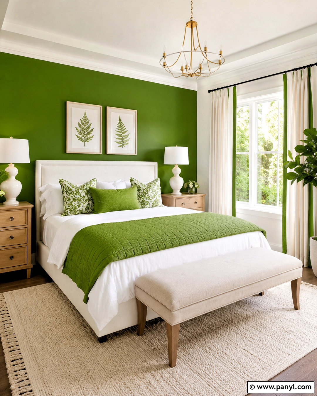 Bright Green Farmhouse Bedroom - 20 bright green bedroom ideas