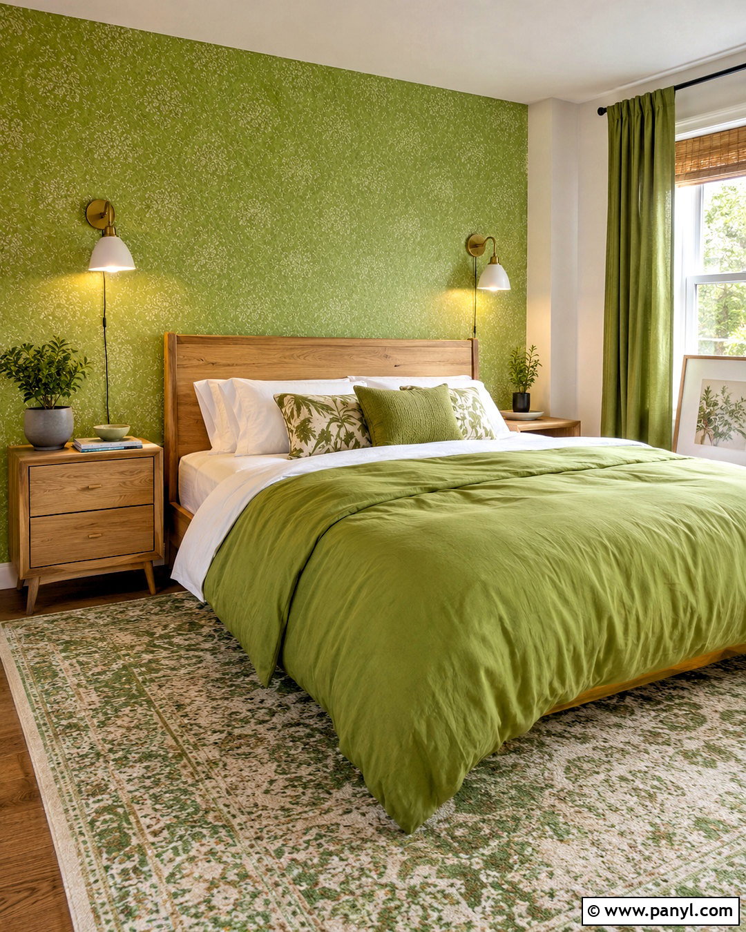 Bright Green Renter Friendly Bedroom - 20 bright green bedroom ideas