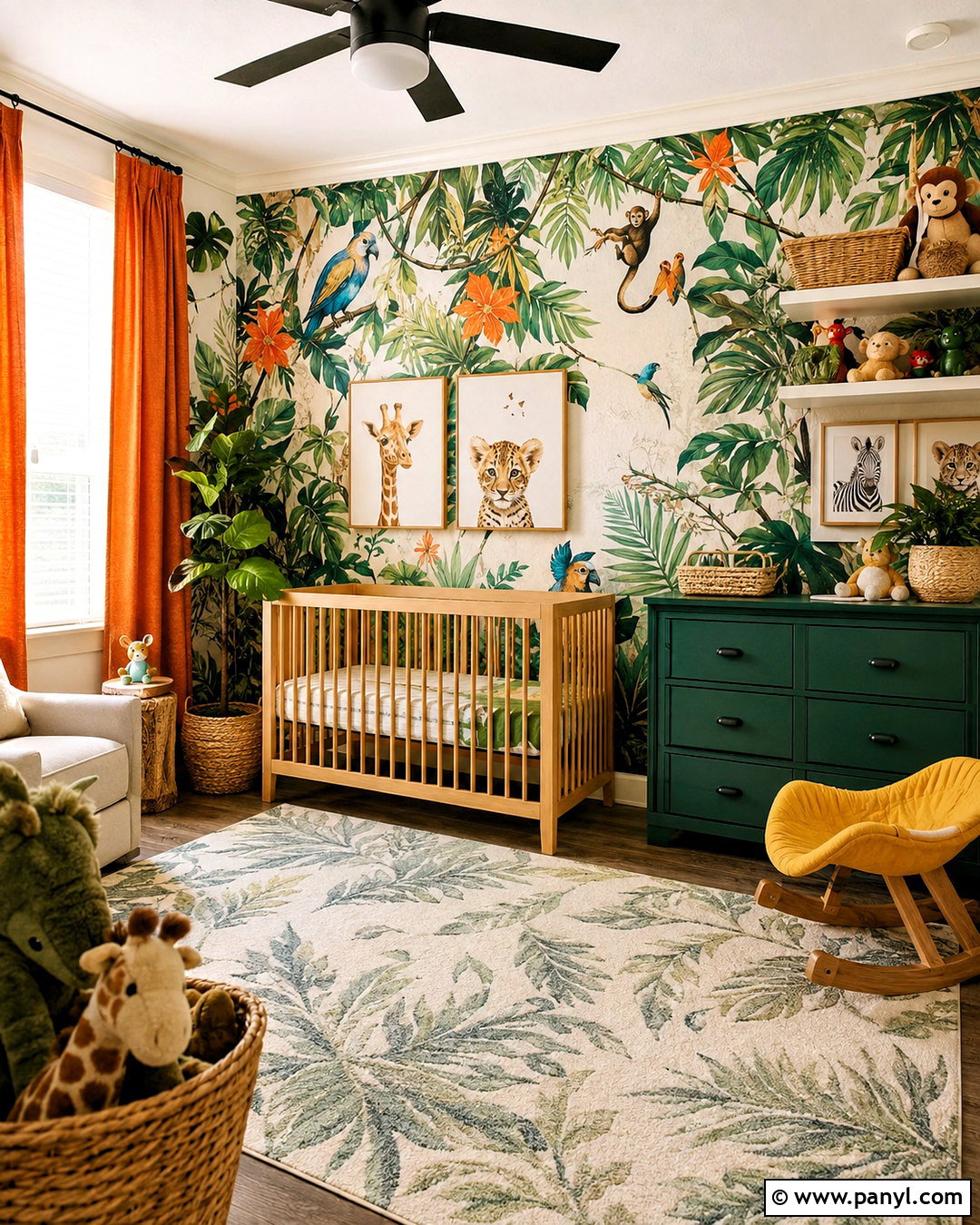 Bright Jungle Nursery - 20 bright nursery ideas