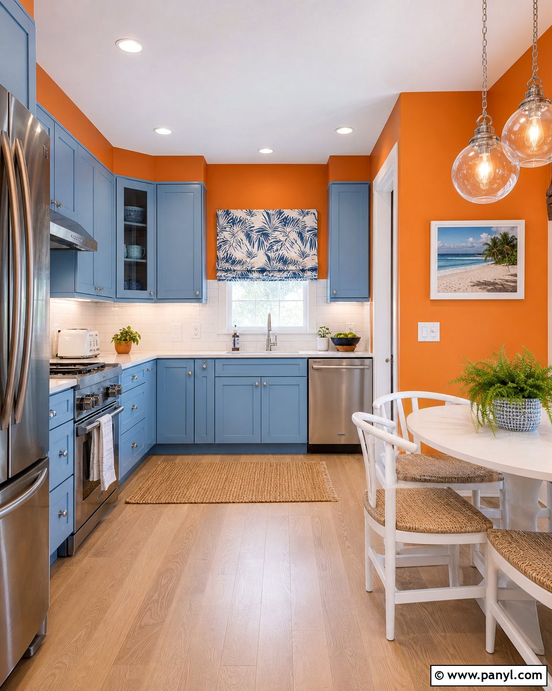 Bright Orange Kitchen Walls With Light Blue Cabinets - 20 bright orange kitchen walls