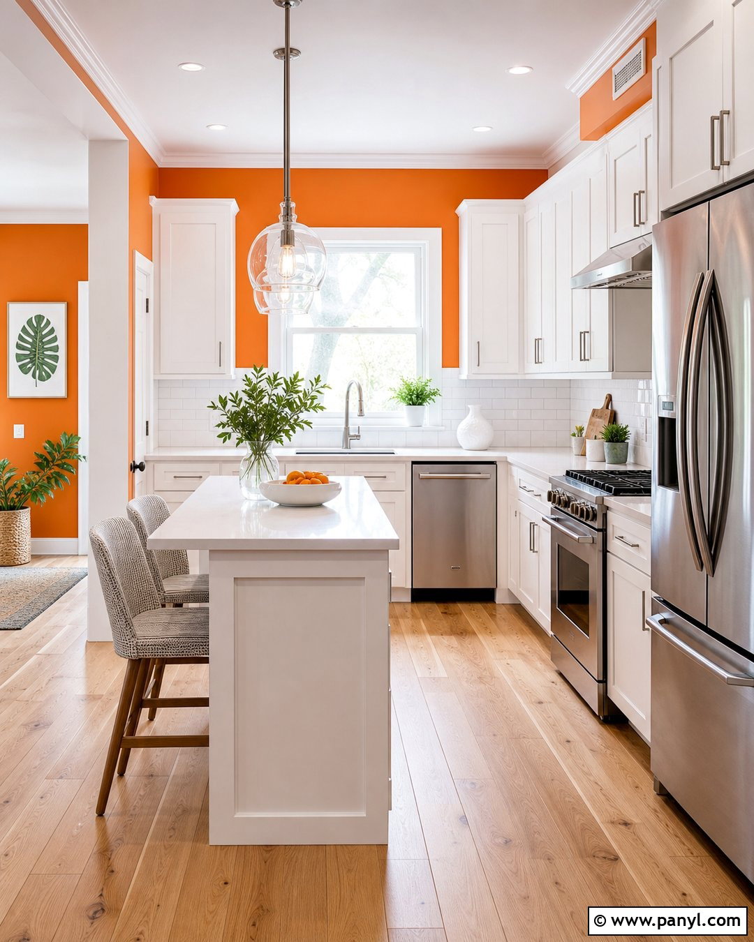 Bright Orange Kitchen Walls With White Cabinets - 20 bright orange kitchen walls