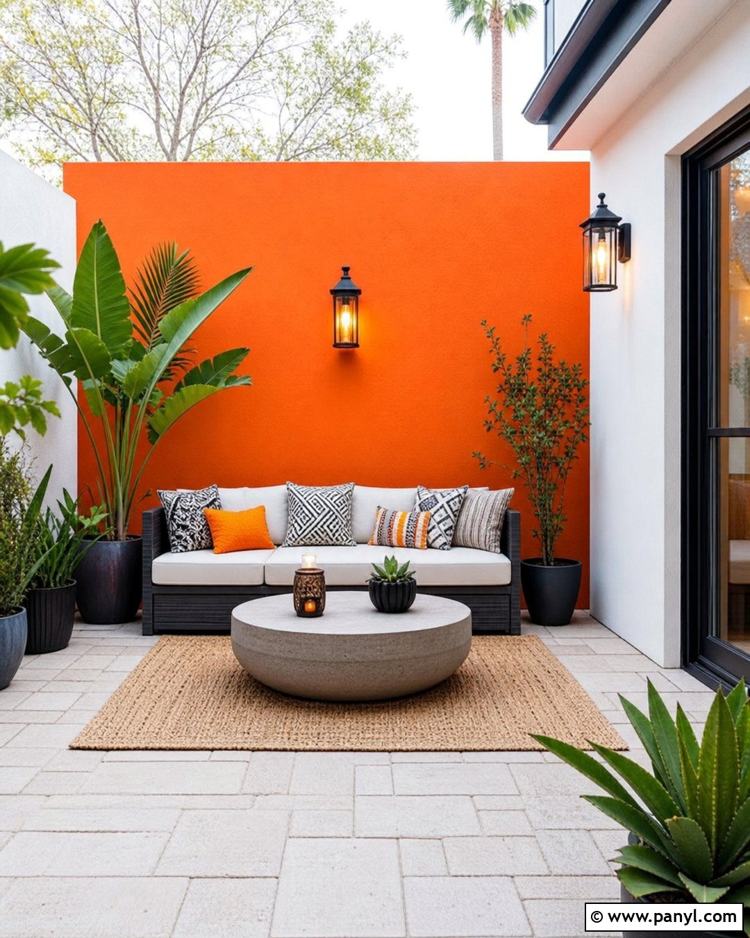 Bright Orange Patio Accent Wall - 20 Bright Color Accent Wall Inspiration Ideas