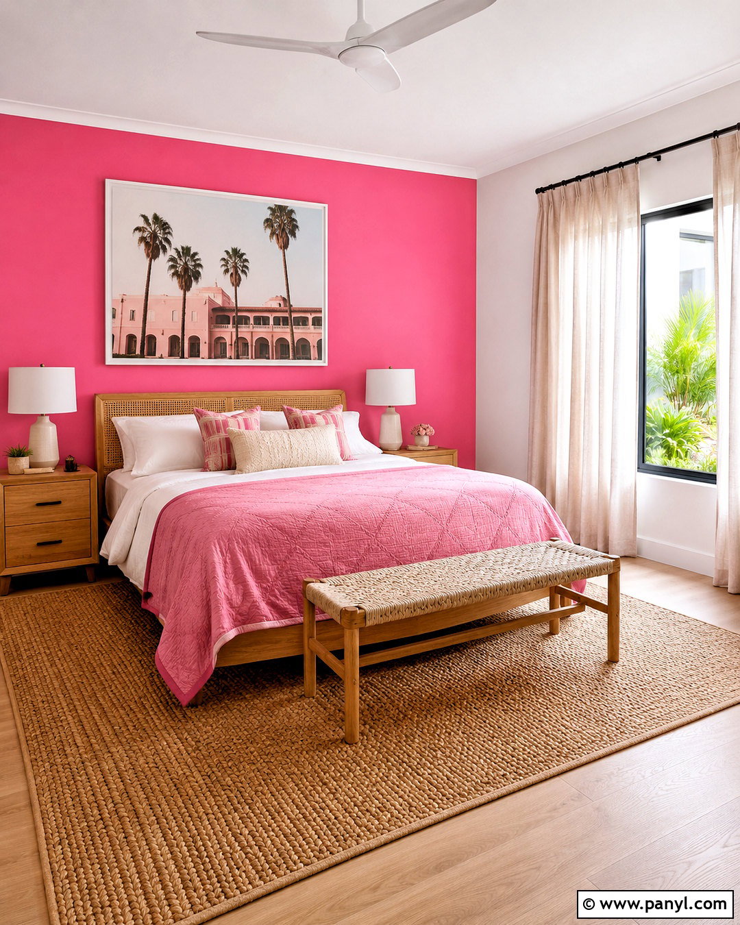 Bright Pink Accent Wall Bedroom - 20 bright pink bedroom ideas