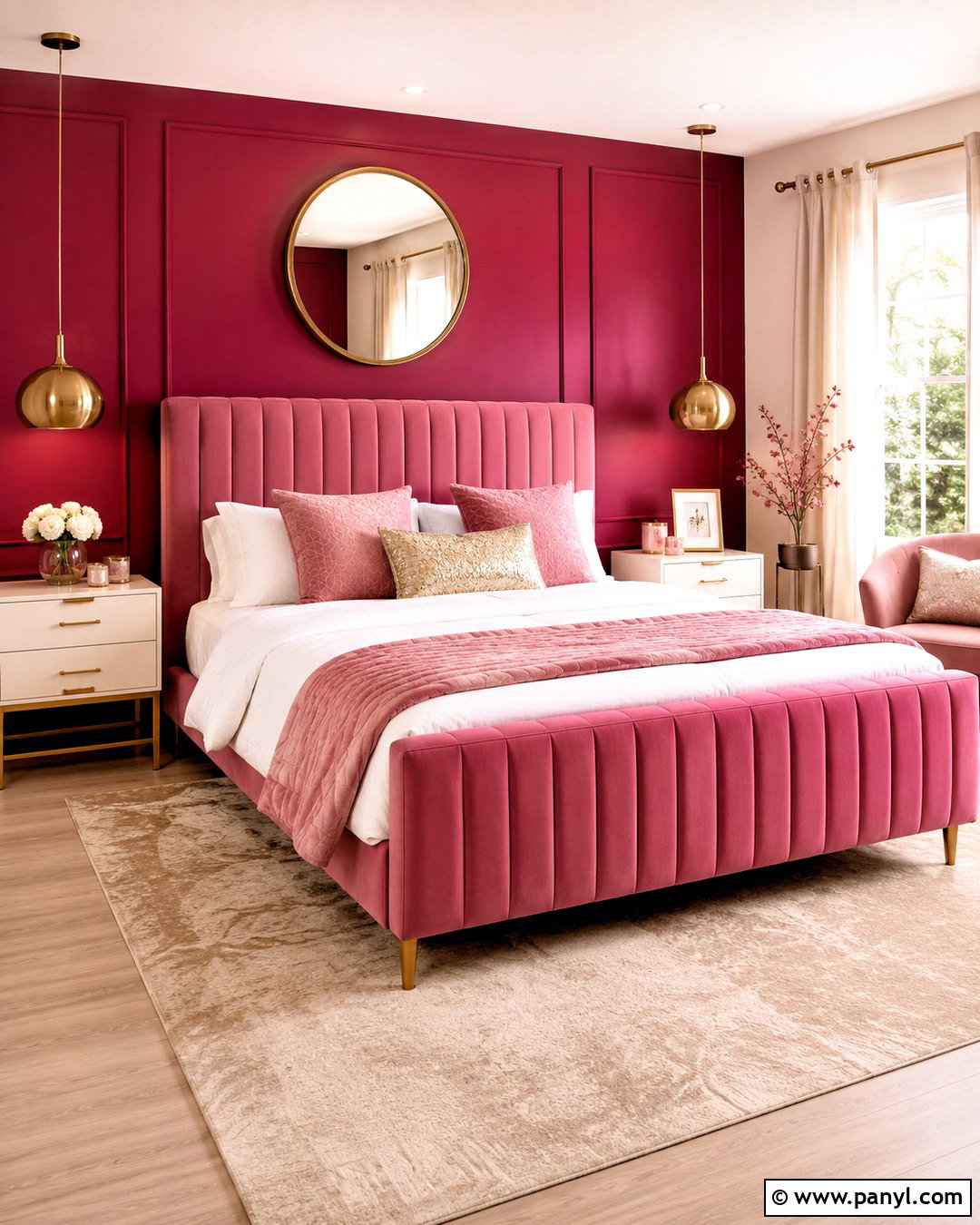 Bright Pink And Gold Bedroom - 20 bright pink bedroom ideas