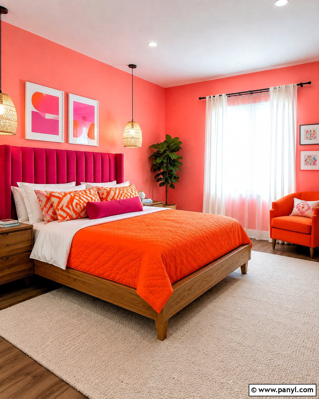 Bright Pink And Orange Bedroom - 20 bright pink bedroom ideas