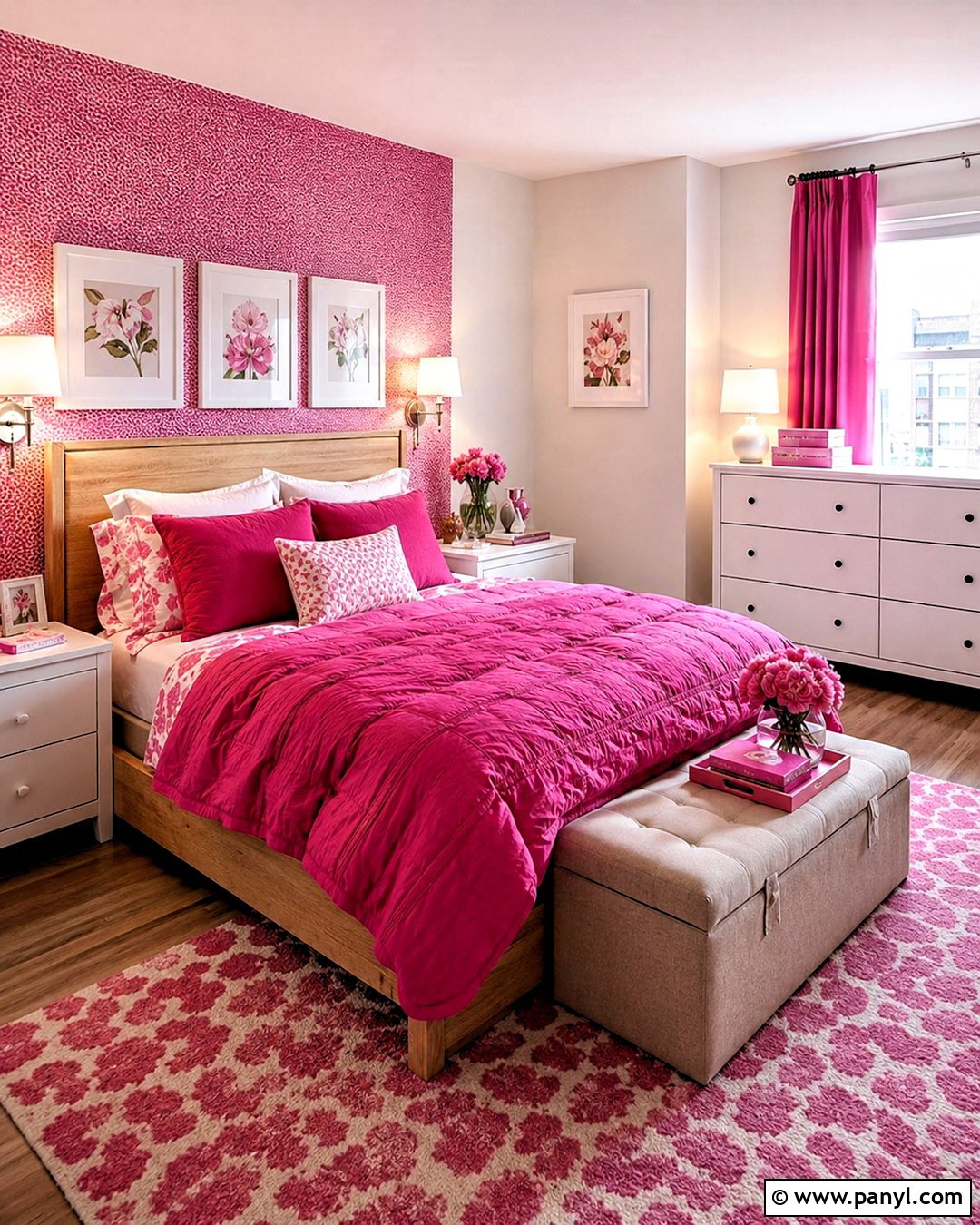 Bright Pink Coastal Bedroom - 20 bright pink bedroom ideas