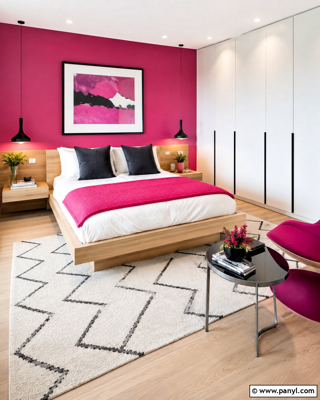 Bright Pink Modern Bedroom - 20 bright pink bedroom ideas
