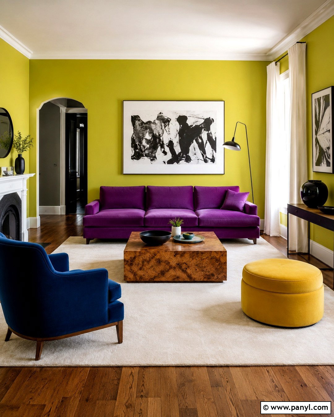 Bright Purple Sofa With Chartreuse Green Walls - 20 Purple Sofa Green Walls