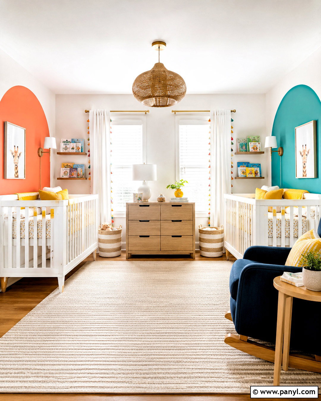 Bright Twin Nursery - 20 bright nursery ideas