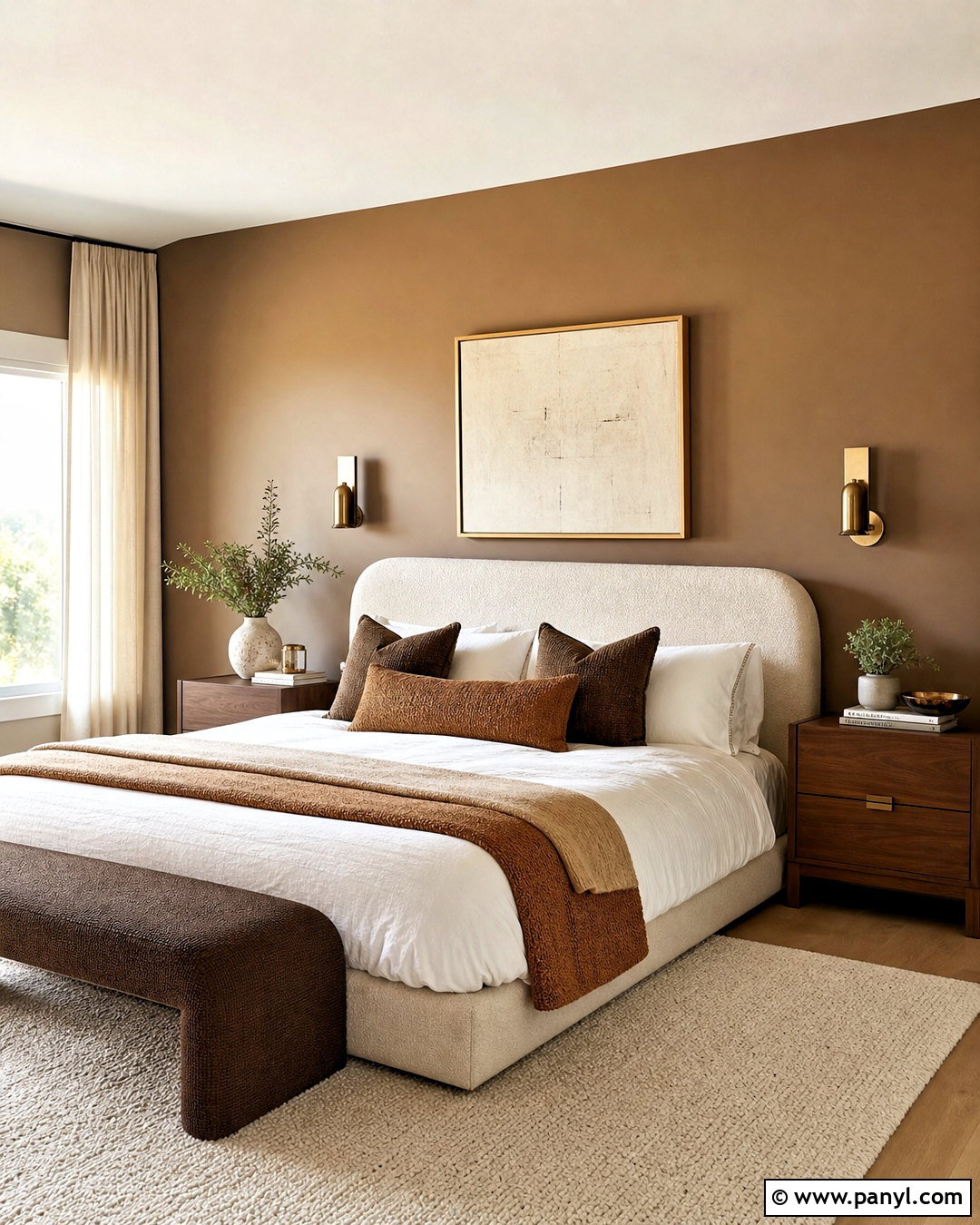 Bronze And Cream Bedroom Wall - 20 bronze wall ideas