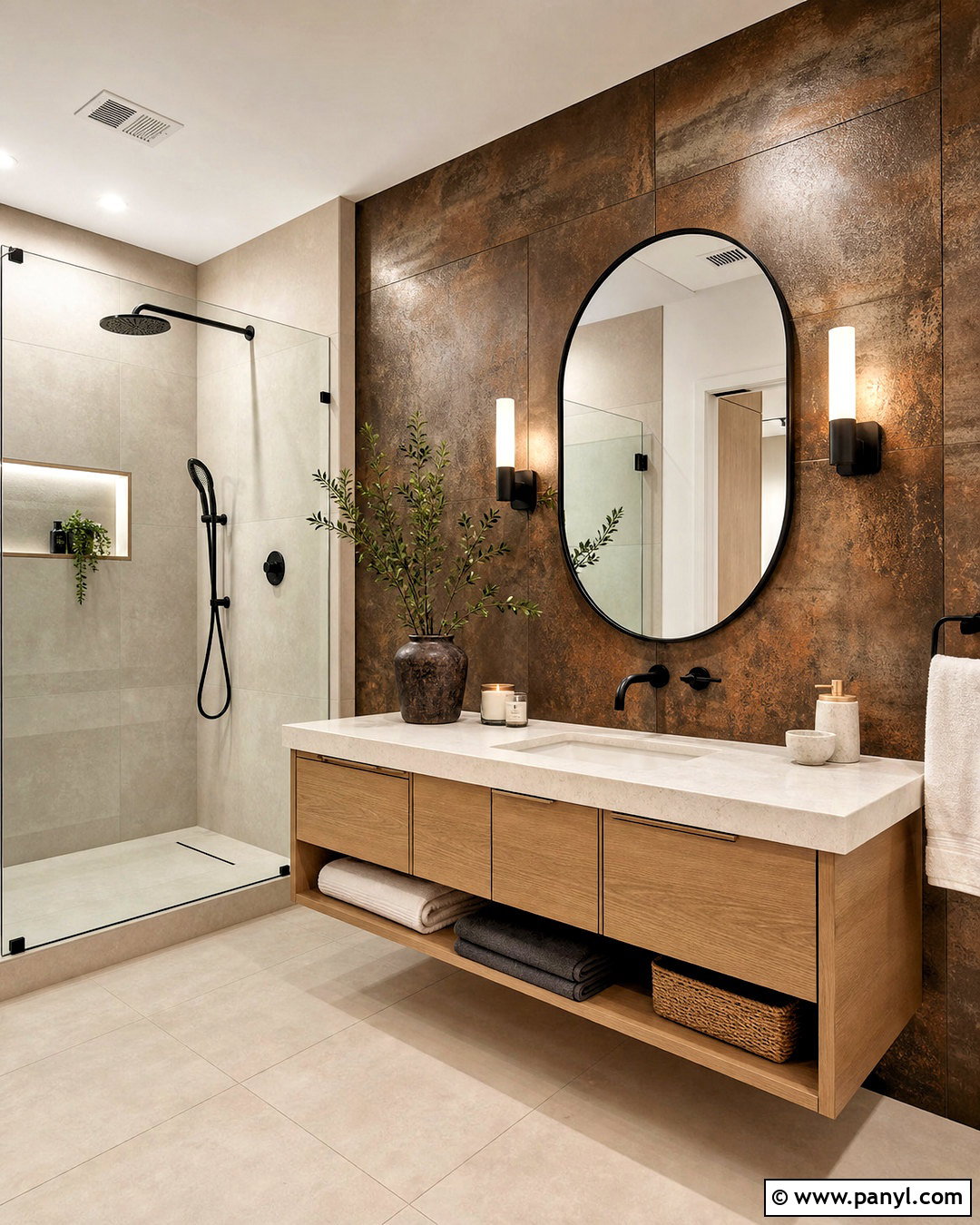 Bronze Bathroom Tile Wall - 20 bronze wall ideas