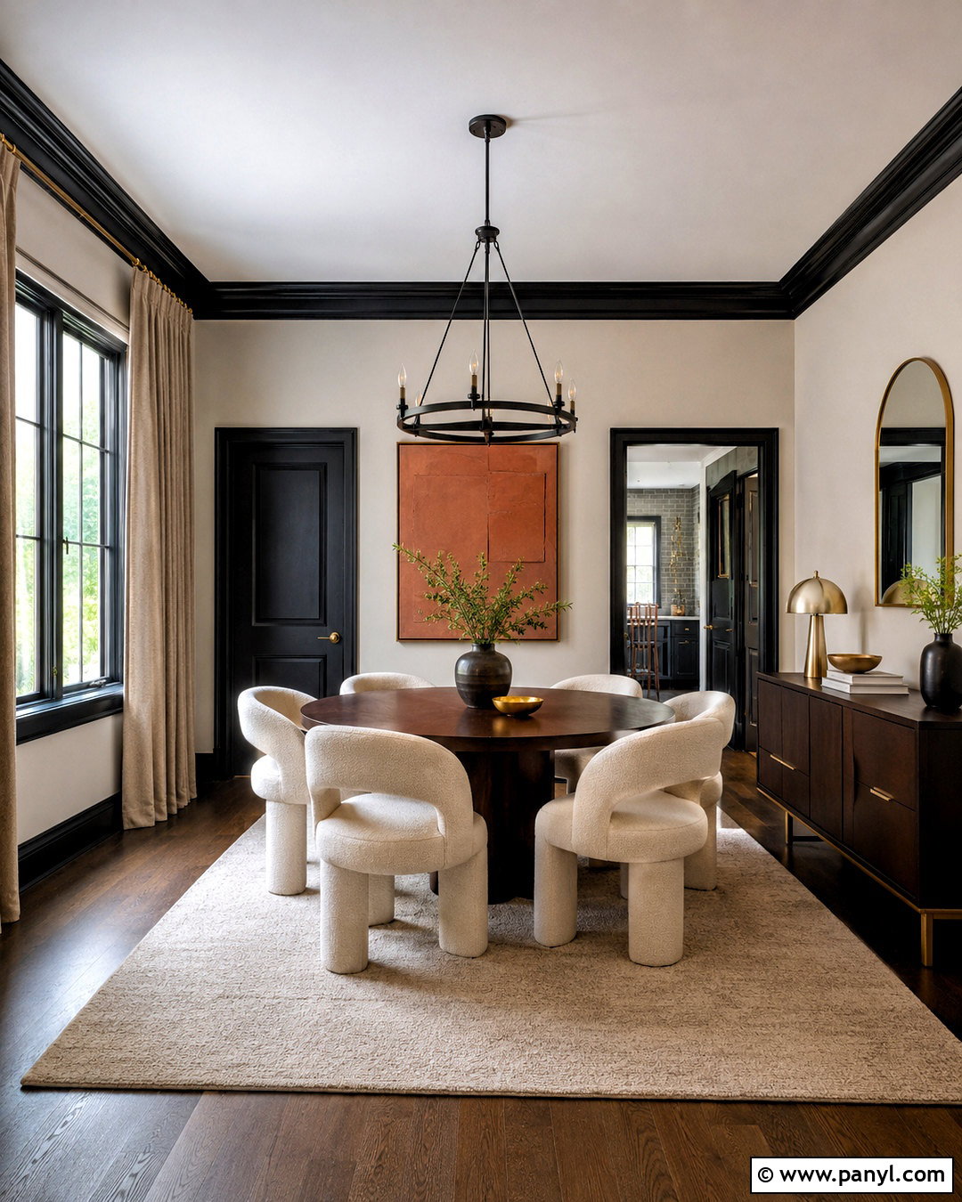 Bronze Black Trim With Ivory Walls - 40 dark trim light walls