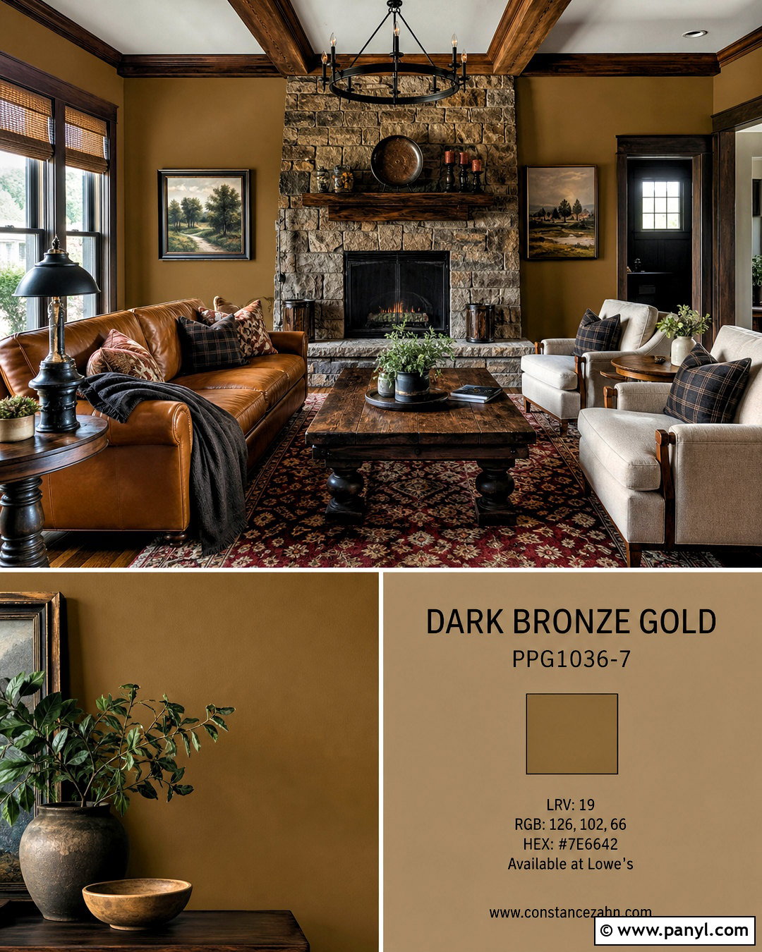 Bronze Gold Paint for Rustic Walls - 20 gold paint colors for walls