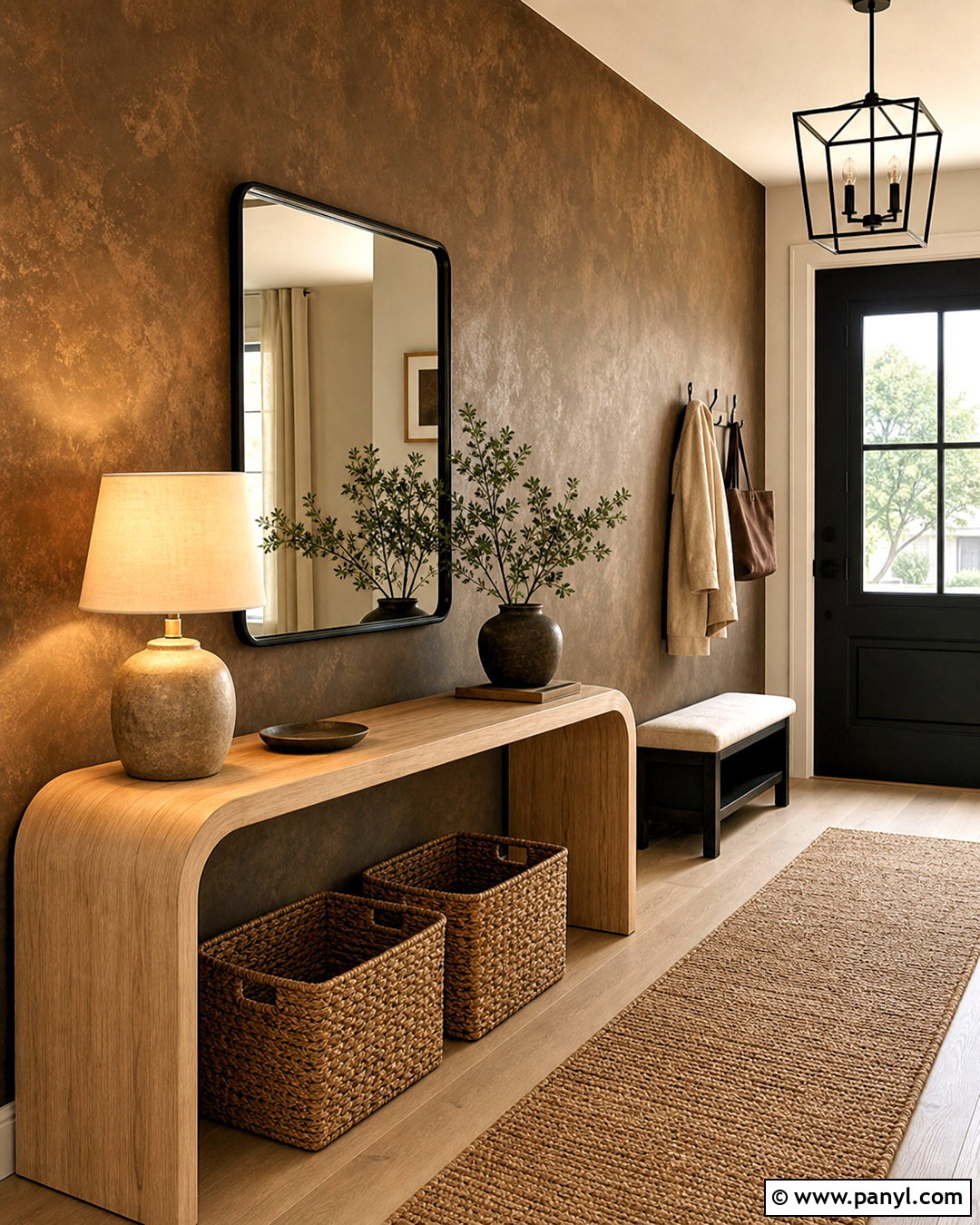 Bronze Limewash Entryway Wall - 20 bronze wall ideas
