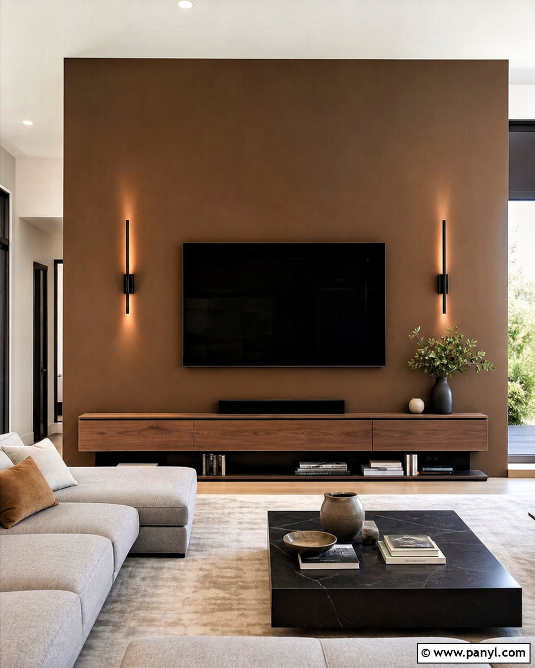 Bronze Media Wall - 20 bronze wall ideas