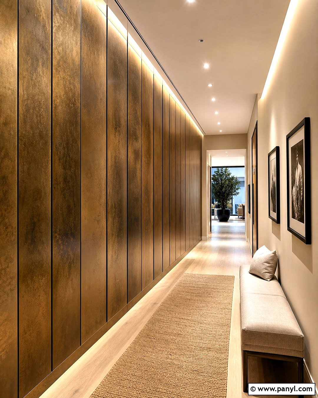 Bronze Metal Accent Wall Hallway - 20 metal accent wall ideas