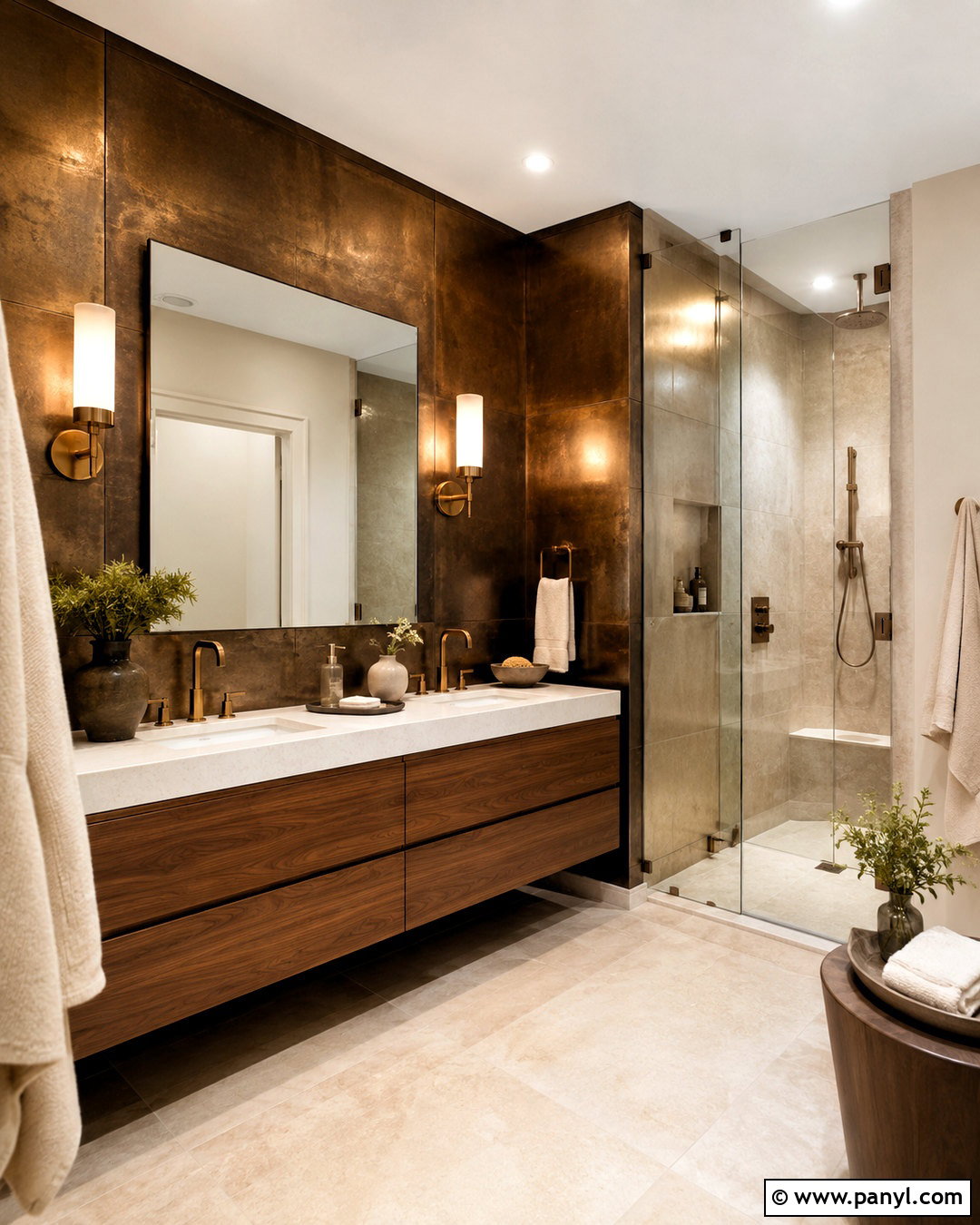 Bronze Metal Wall Panel Bathroom - 20 metal wall panel ideas