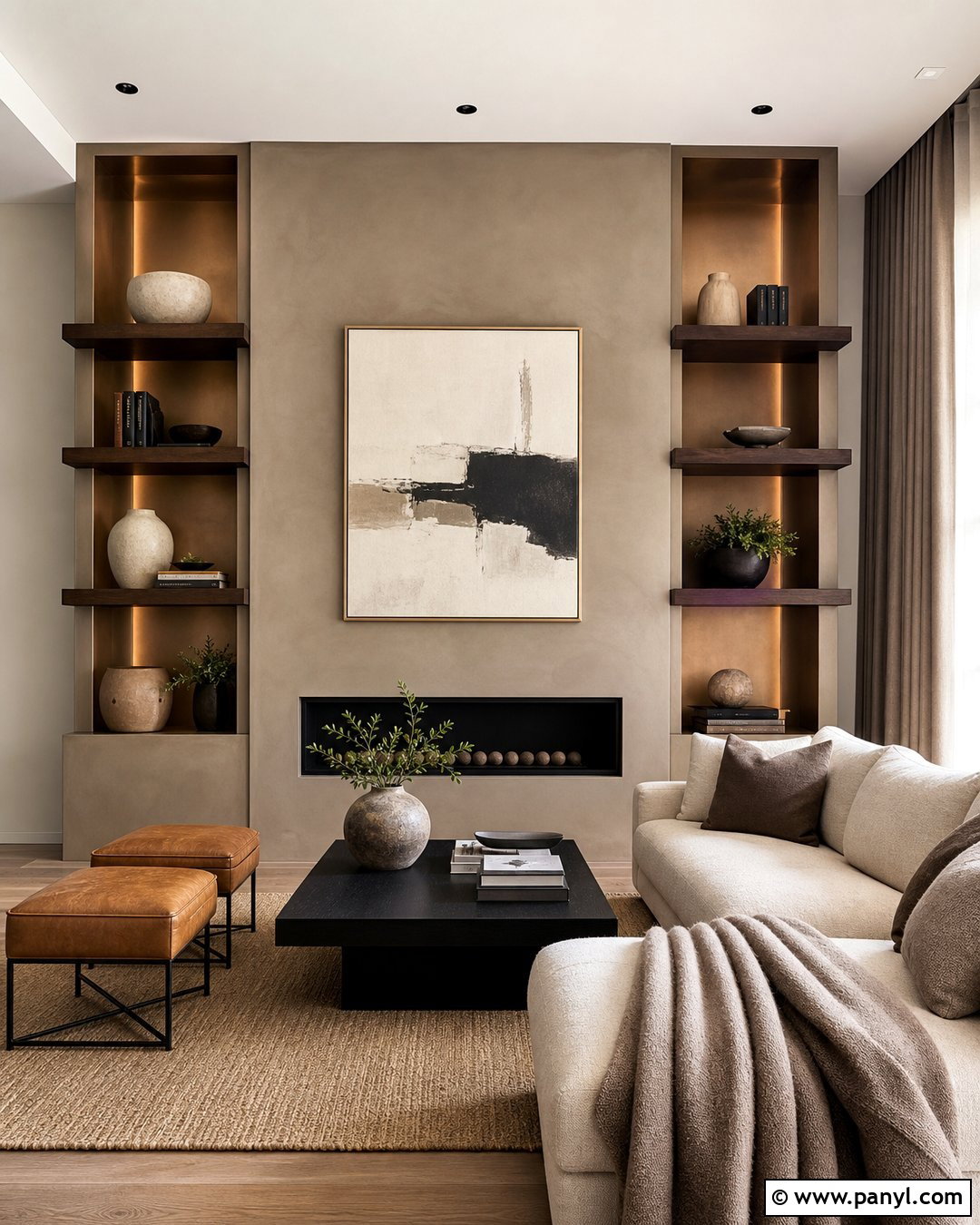 Bronze Metallic Display Niche Wall - 35 metallic paint walls