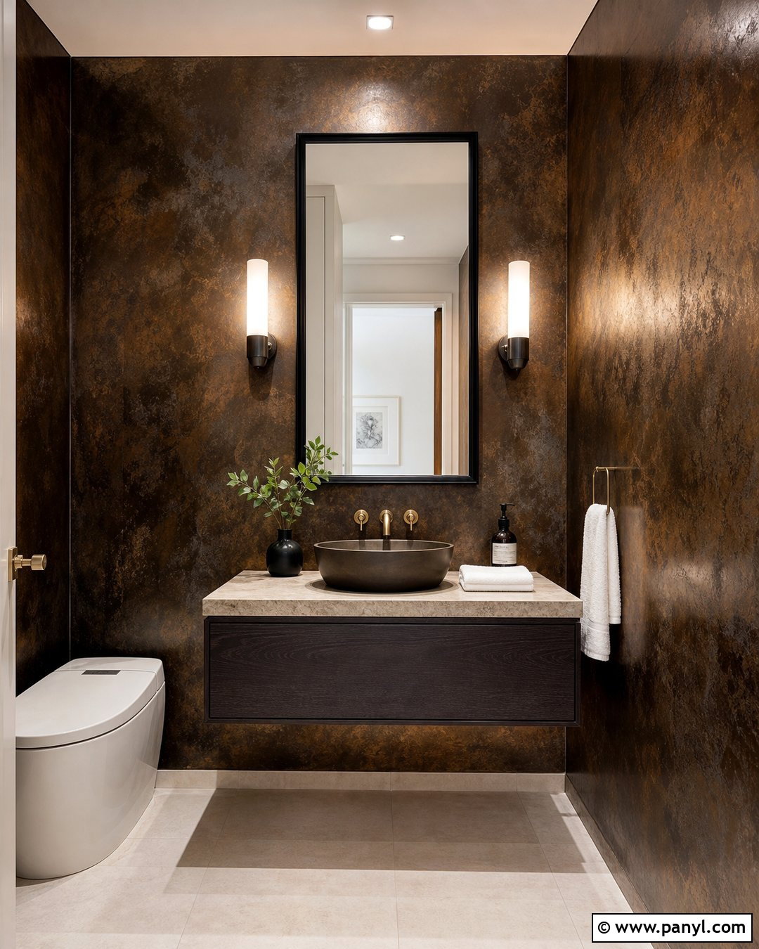 Bronze Metallic Patina Wall - 35 patina wall ideas