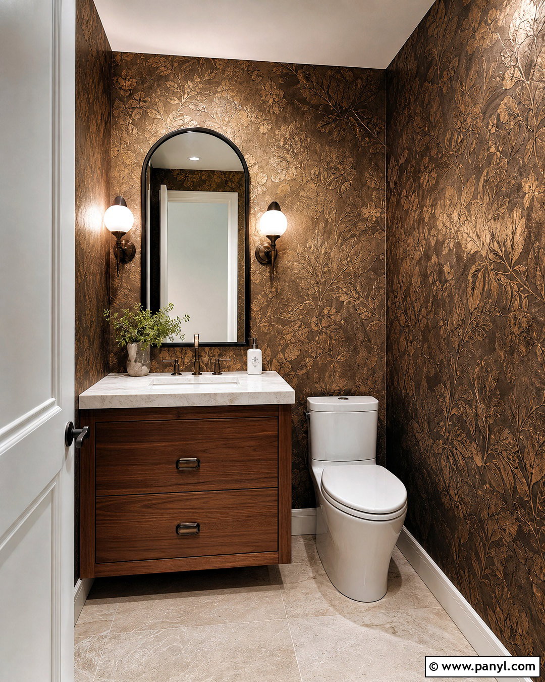 Bronze Powder Room Wallpaper - 20 bronze wall ideas