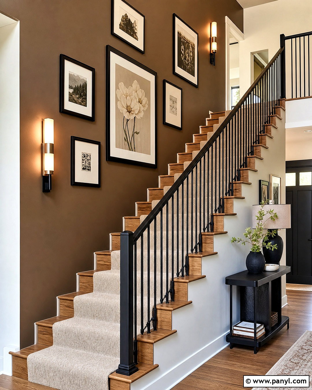 Bronze Stairway Wall - 20 bronze wall ideas