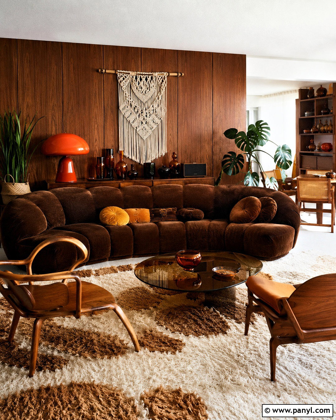 Brown 1970s Living Room - 20 brown aesthetic vintage ideas