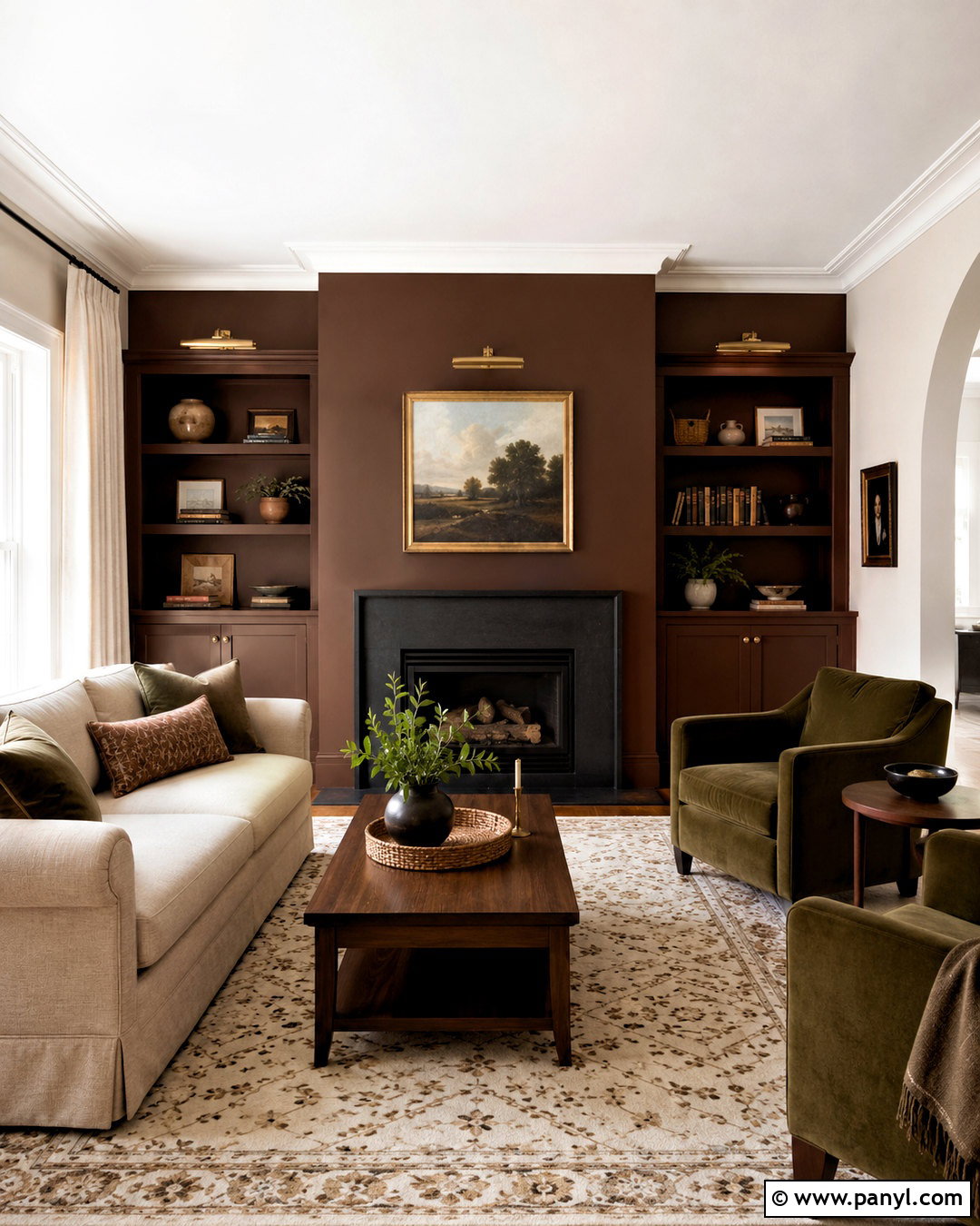 Brown Accent Wall Living Room - 40 brown wall paint ideas