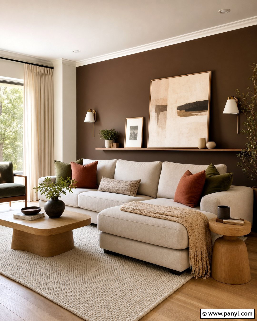 Brown Accent Wall Living Room - 30 Brown Paint Walls