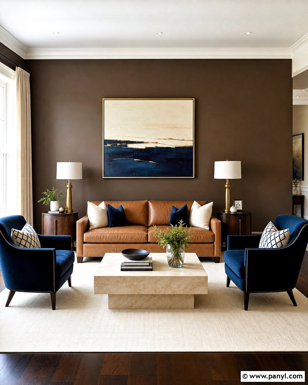 Brown Accent Wall With Navy Blue - 20 brown accent wall ideas